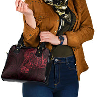 Oxblood Guam Latte Stone Tribal Tattoo Shoulder Handbag Hafa Adai Six 7 One