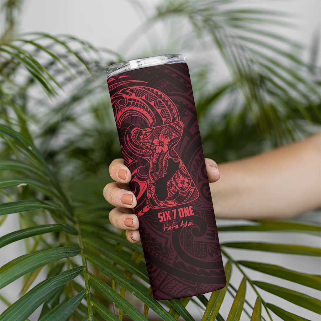 Oxblood Guam Latte Stone Tribal Tattoo Skinny Tumbler Hafa Adai Six 7 One LT9 - Polynesian Pride
