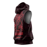 Oxblood Guam Latte Stone Tribal Tattoo Sleeveless Hoodie Hafa Adai Six 7 One LT9 - Polynesian Pride