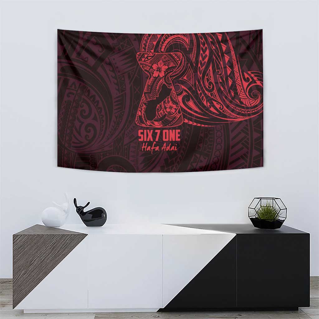 Oxblood Guam Latte Stone Tribal Tattoo Tapestry Hafa Adai Six 7 One