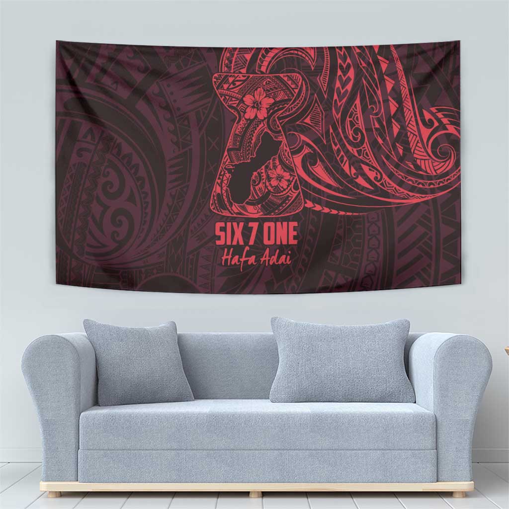 Oxblood Guam Latte Stone Tribal Tattoo Tapestry Hafa Adai Six 7 One