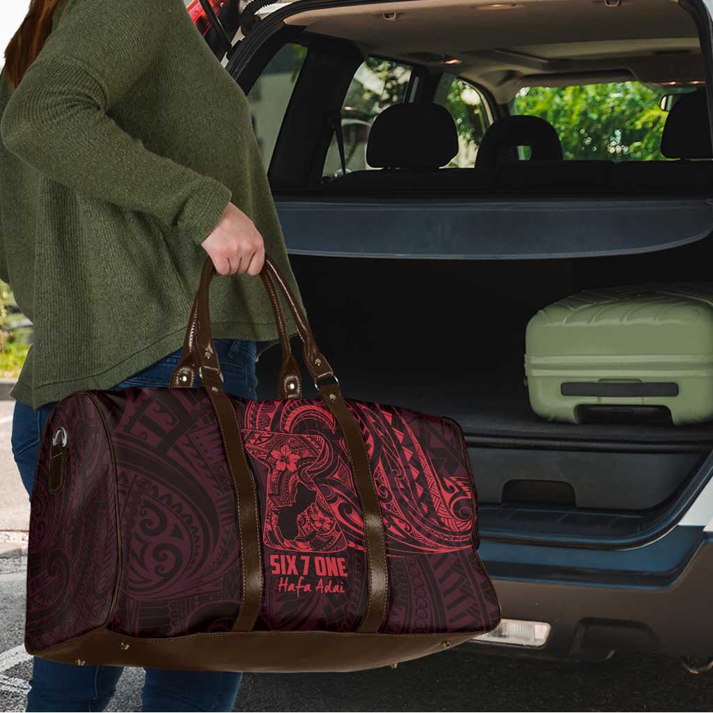 Oxblood Guam Latte Stone Tribal Tattoo Travel Bag Hafa Adai Six 7 One - Polynesian Pride