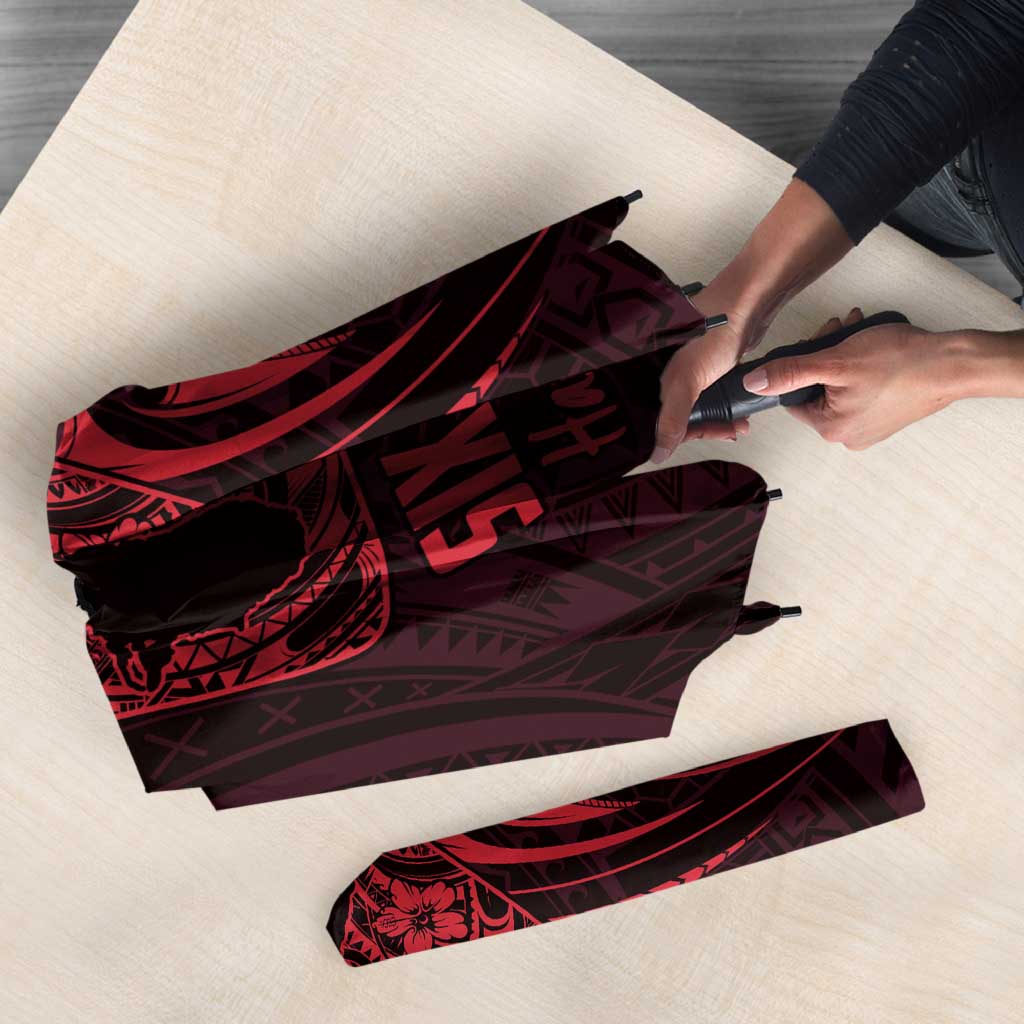 Oxblood Guam Latte Stone Tribal Tattoo Umbrella Hafa Adai Six 7 One - Polynesian Pride