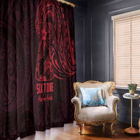 Oxblood Guam Latte Stone Tribal Tattoo Window Curtain Hafa Adai Six 7 One