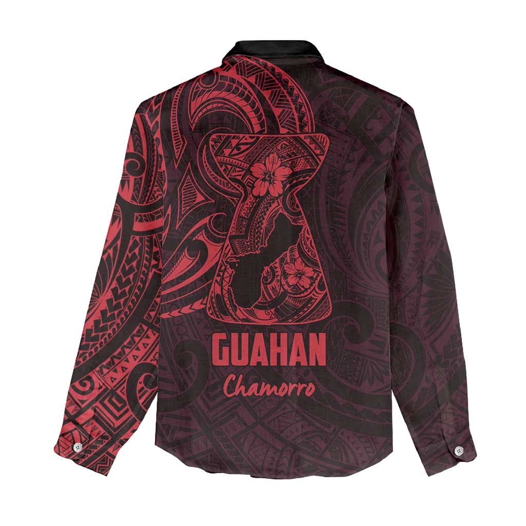 Oxblood Guam Latte Stone Tribal Tattoo Women Casual Shirt Hafa Adai Six 7 One LT9 - Polynesian Pride