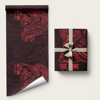 Oxblood Guam Latte Stone Tribal Tattoo Wrapping Paper Hafa Adai Six 7 One LT9 58" × 23" Oxblood - Polynesian Pride