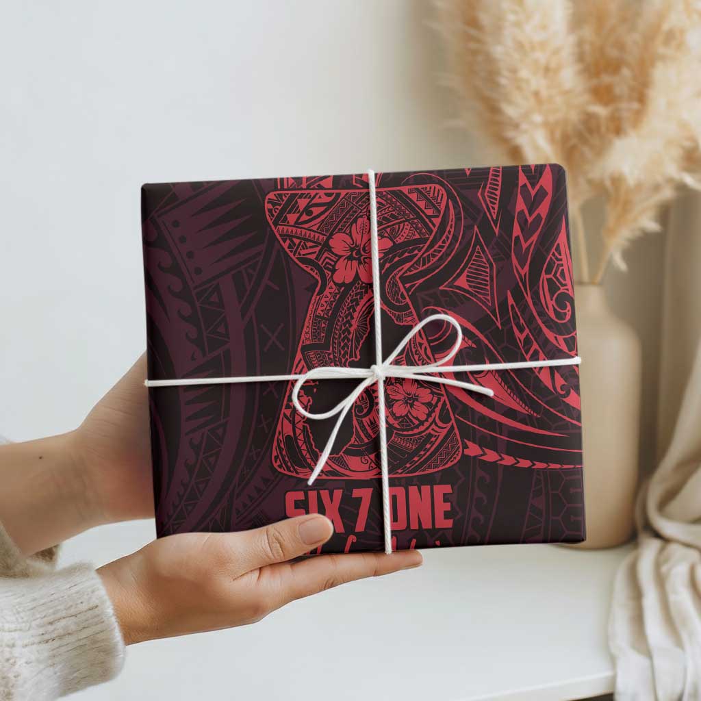 Oxblood Guam Latte Stone Tribal Tattoo Wrapping Paper Hafa Adai Six 7 One LT9 - Polynesian Pride