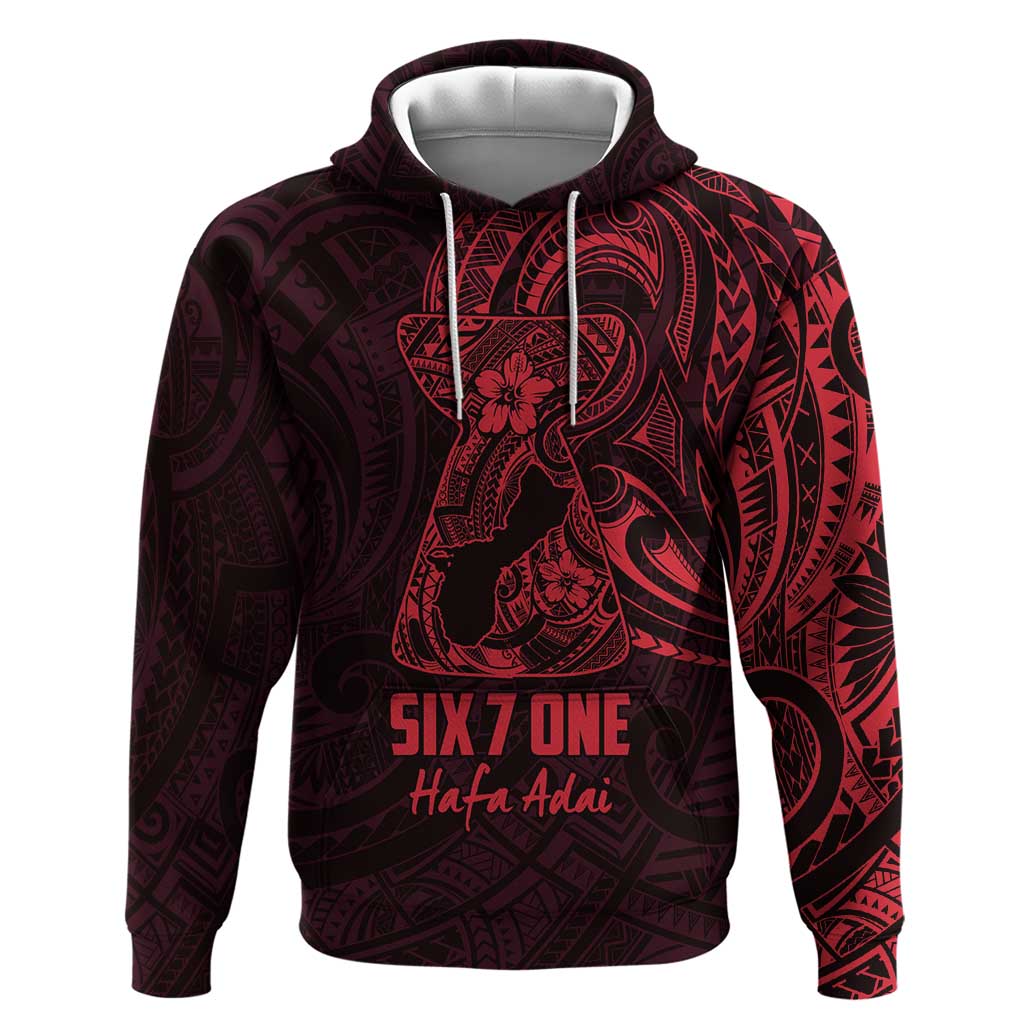 Oxblood Guam Latte Stone Tribal Tattoo Zip Hoodie Hafa Adai Six 7 One LT9 Pullover Hoodie Oxblood - Polynesian Pride