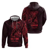 Oxblood Guam Latte Stone Tribal Tattoo Zip Hoodie Hafa Adai Six 7 One LT9 - Polynesian Pride