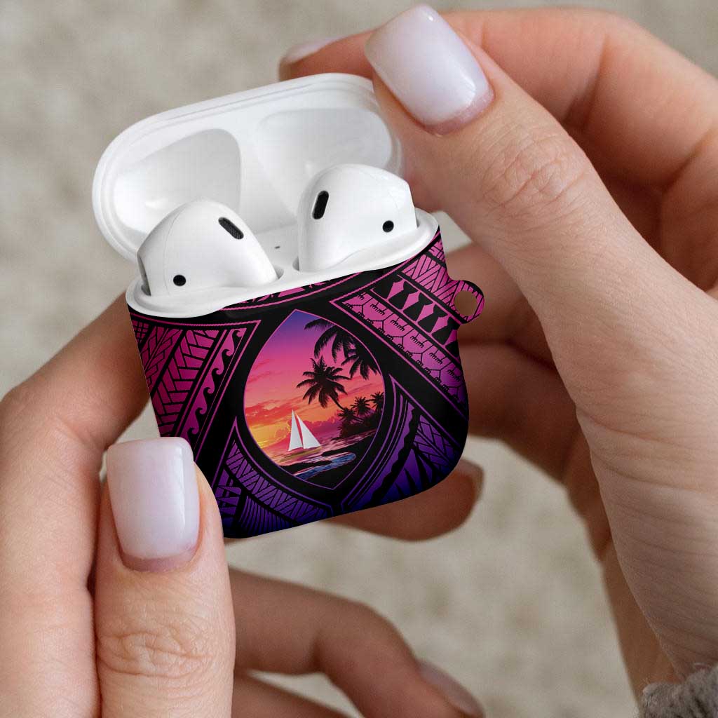 Guam Chamorro Artsy AirPods Case Guahan Sunset Beach - Polynesian Pride