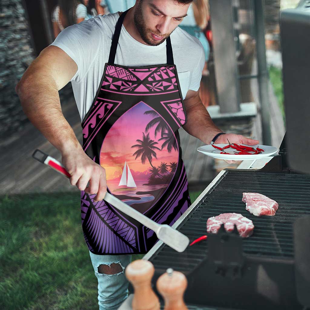Guam Chamorro Artsy Apron Guahan Sunset Beach - Polynesian Pride