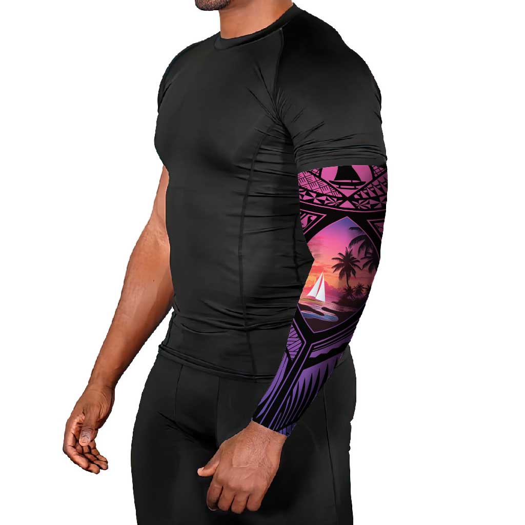 Guam Chamorro Artsy Arm Sleeves Guahan Sunset Beach - Polynesian Pride