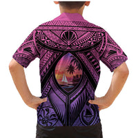 Guam Chamorro Artsy Family Matching Mermaid Dress and Hawaiian Shirt Guahan Sunset Beach LT9 - Polynesian Pride