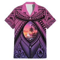 Guam Chamorro Artsy Family Matching Mermaid Dress and Hawaiian Shirt Guahan Sunset Beach LT9 Dad's Shirt - Short Sleeve Sunset - Polynesian Pride