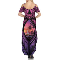Guam Chamorro Artsy Family Matching Summer Maxi Dress and Hawaiian Shirt Guahan Sunset Beach LT9 - Polynesian Pride