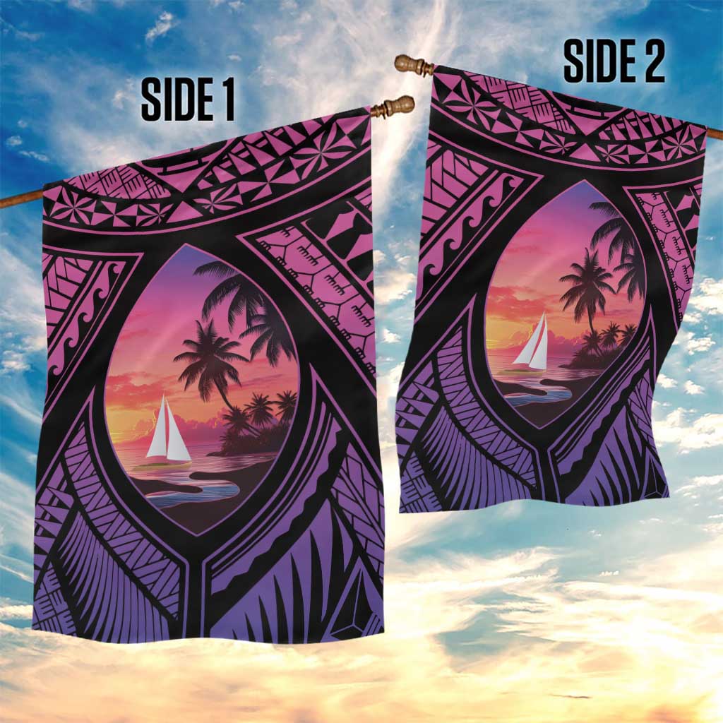Guam Chamorro Artsy Garden Flag Guahan Sunset Beach