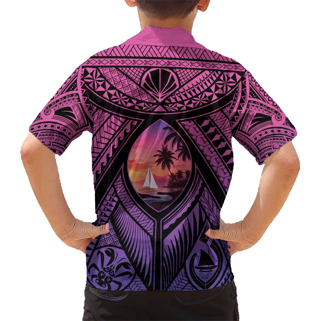 Guam Chamorro Artsy Hawaiian Shirt Guahan Sunset Beach