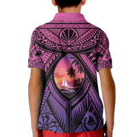 Guam Chamorro Artsy Kid Polo Shirt Guahan Sunset Beach LT9 - Polynesian Pride