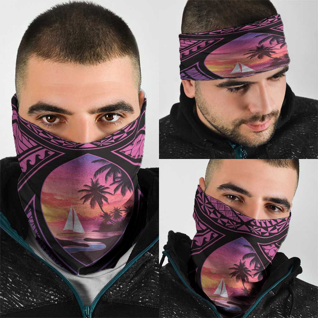 Guam Chamorro Artsy Neck Gaiter Guahan Sunset Beach - Polynesian Pride