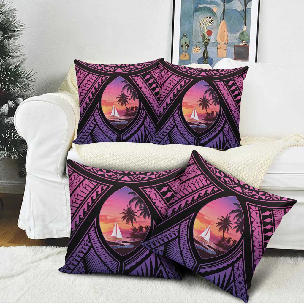 Guam Chamorro Artsy Pillow Cover Guahan Sunset Beach - Polynesian Pride