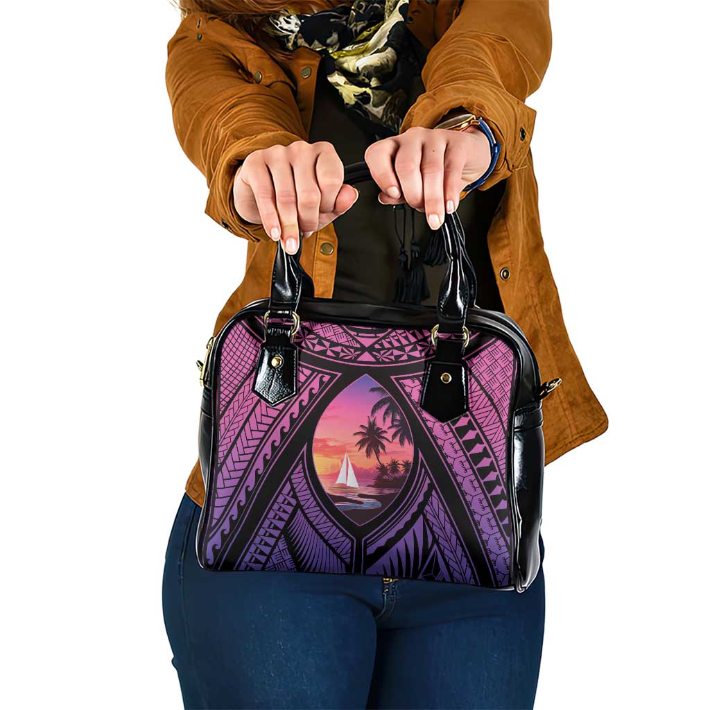 Guam Chamorro Artsy Shoulder Handbag Guahan Sunset Beach