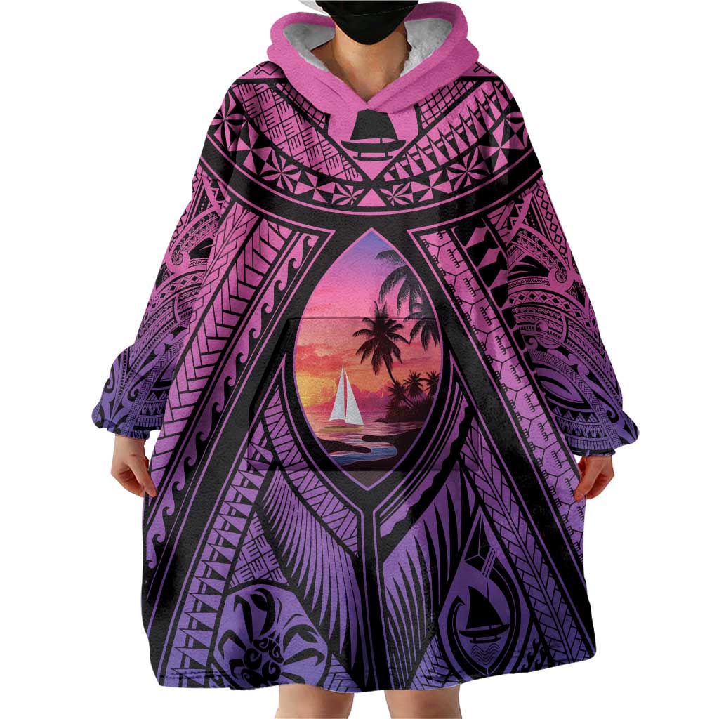 Guam Chamorro Artsy Wearable Blanket Hoodie Guahan Sunset Beach LT9 - Polynesian Pride