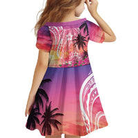 Guam Latte Stone with Map Family Matching Off Shoulder Maxi Dress and Hawaiian Shirt Bougainvillea Beach Sunset LT9 - Polynesian Pride