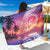 Guam Latte Stone with Map Sarong Bougainvillea Beach Sunset