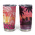Guam Latte Stone with Map Tumbler Cup Bougainvillea Beach Sunset