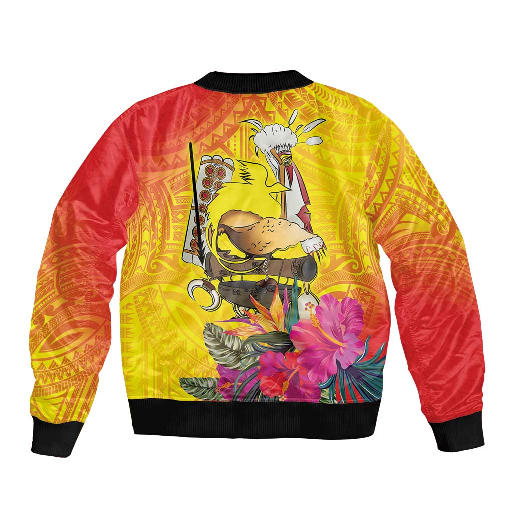 Papua New Guinea Cultural Tropical Flowers Bomber Jacket LT9 - Polynesian Pride