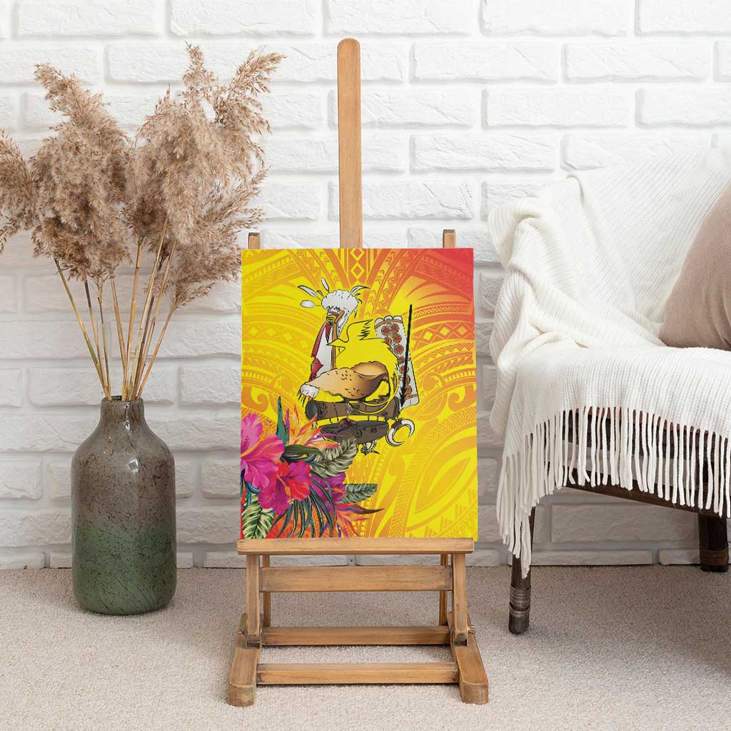 Papua New Guinea Cultural Tropical Flowers Canvas Wall Art
