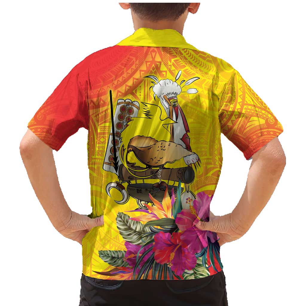 Papua New Guinea Cultural Tropical Flowers Family Matching Mermaid Dress and Hawaiian Shirt LT9 - Polynesian Pride