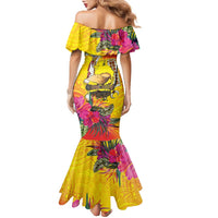 Papua New Guinea Cultural Tropical Flowers Family Matching Mermaid Dress and Hawaiian Shirt LT9 - Polynesian Pride