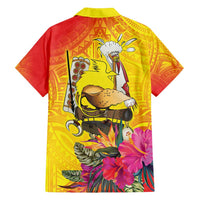 Papua New Guinea Cultural Tropical Flowers Family Matching Off Shoulder Short Dress and Hawaiian Shirt LT9 - Polynesian Pride