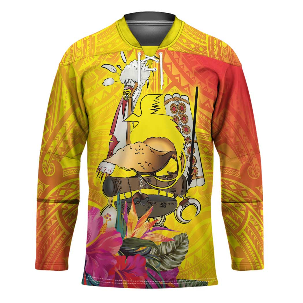 Papua New Guinea Cultural Tropical Flowers Hockey Jersey - Polynesian Pride
