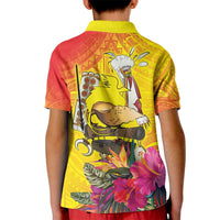 Papua New Guinea Cultural Tropical Flowers Kid Polo Shirt LT9 - Polynesian Pride