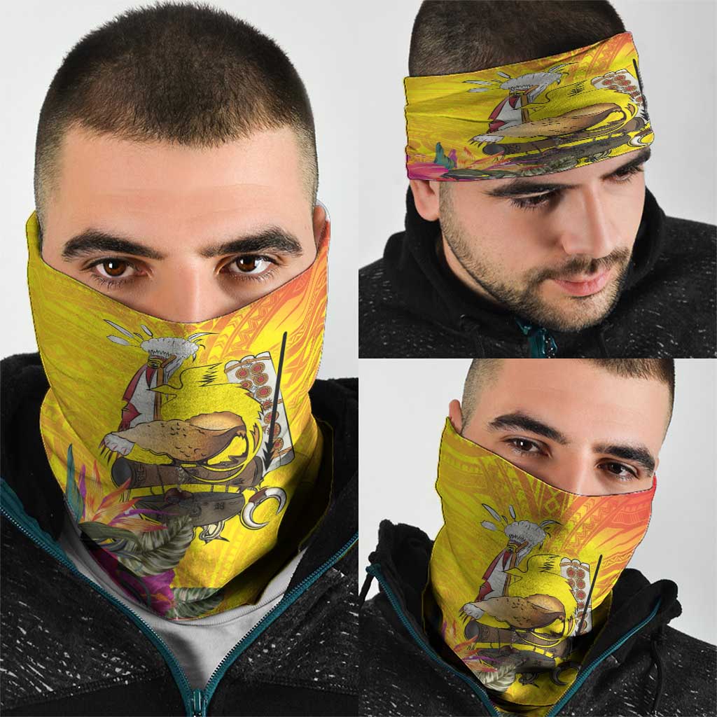 Papua New Guinea Cultural Tropical Flowers Neck Gaiter - Polynesian Pride