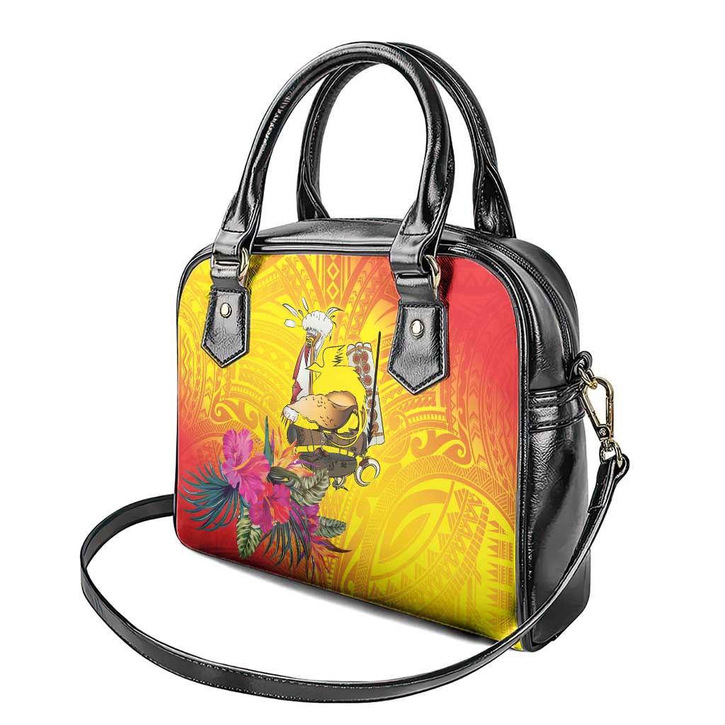 Papua New Guinea Cultural Tropical Flowers Shoulder Handbag LT9 - Polynesian Pride