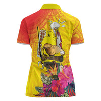 Papua New Guinea Cultural Tropical Flowers Women Polo Shirt LT9 - Polynesian Pride