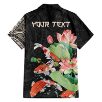 Personalized Japanese Koi Fish Family Matching Summer Maxi Dress and Hawaiian Shirt with Polynesian Pattern