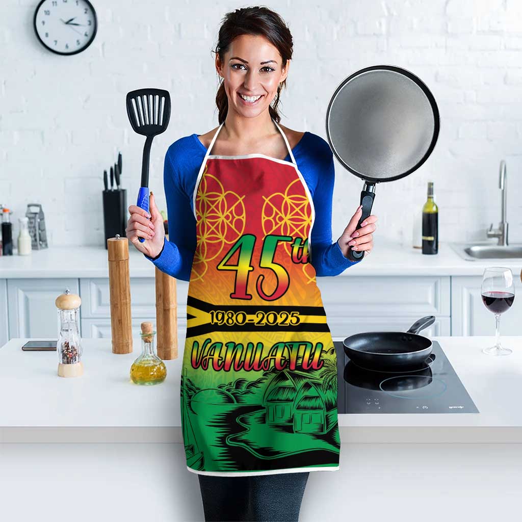 Hapi 45th Indipendens Dei Vanuatu Apron Yumi 1980 with Vanuatuan Beach Landscape - Polynesian Pride