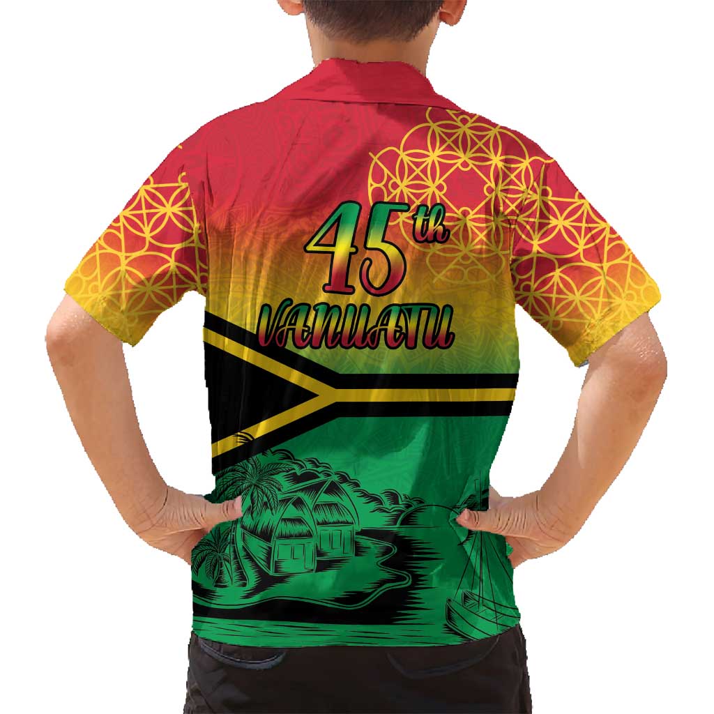 Hapi 45th Indipendens Dei Vanuatu Family Matching Tank Maxi Dress and Hawaiian Shirt Yumi 1980 with Vanuatuan Beach Landscape LT9 - Polynesian Pride