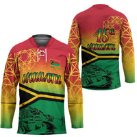 Hapi 45th Indipendens Dei Vanuatu Hockey Jersey Yumi 1980 with Vanuatuan Beach Landscape - Polynesian Pride