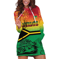 Hapi 45th Indipendens Dei Vanuatu Hoodie Dress Yumi 1980 with Vanuatuan Beach Landscape LT9 Red - Polynesian Pride