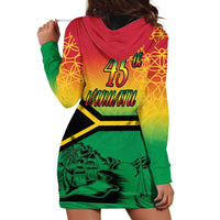 Hapi 45th Indipendens Dei Vanuatu Hoodie Dress Yumi 1980 with Vanuatuan Beach Landscape LT9 - Polynesian Pride