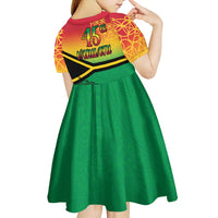 Hapi 45th Indipendens Dei Vanuatu Kid Short Sleeve Dress Yumi 1980 with Vanuatuan Beach Landscape