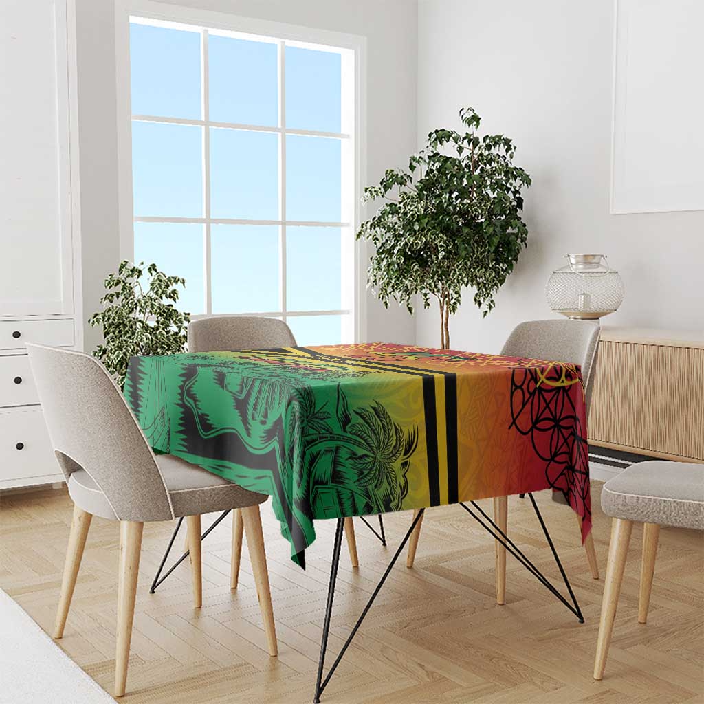 Hapi 45th Indipendens Dei Vanuatu Tablecloth Yumi 1980 with Vanuatuan Beach Landscape LT9 - Polynesian Pride