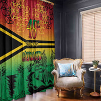 Hapi 45th Indipendens Dei Vanuatu Window Curtain Yumi 1980 with Vanuatuan Beach Landscape