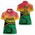 Hapi 45th Indipendens Dei Vanuatu Women Polo Shirt Yumi 1980 with Vanuatuan Beach Landscape