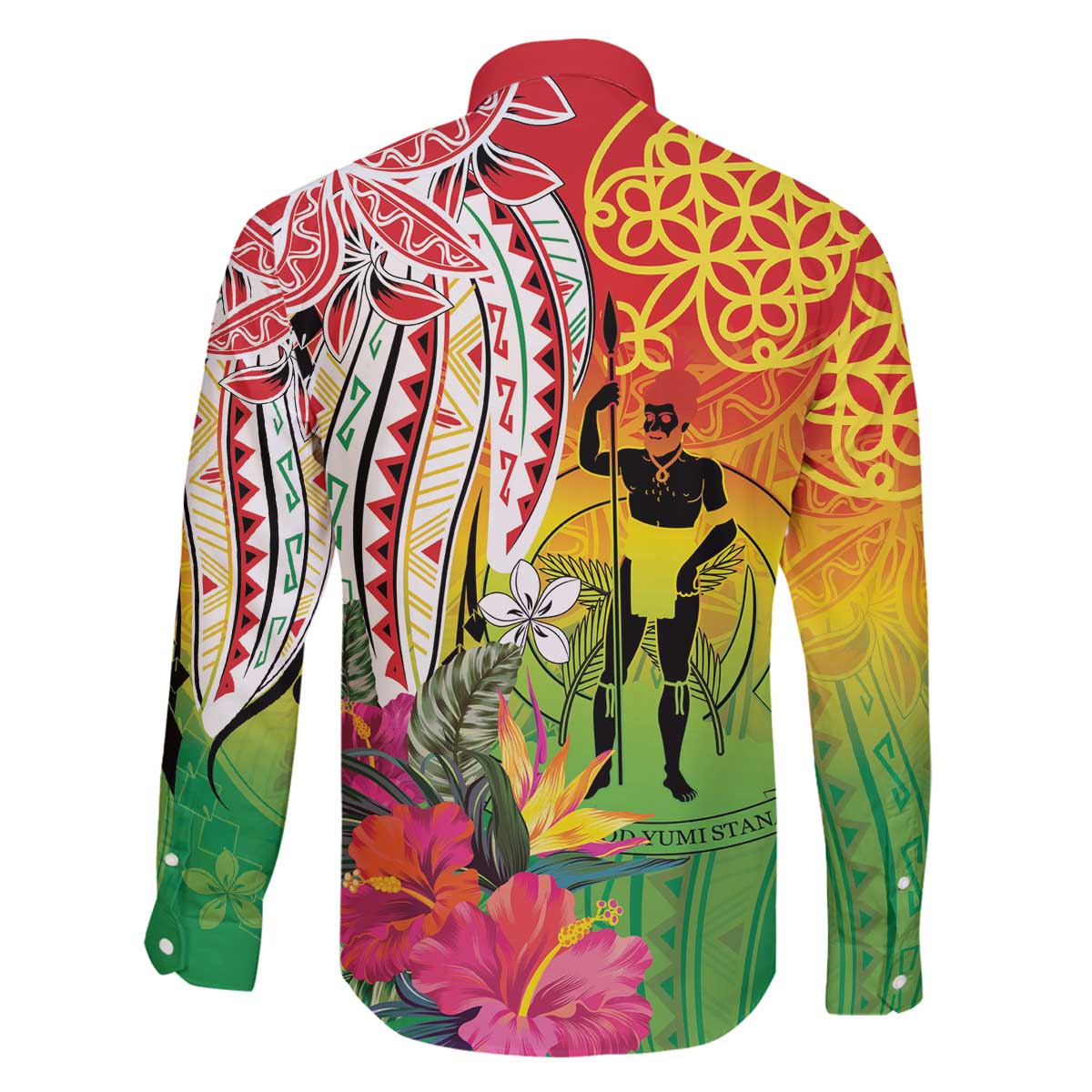 Vanuatu 45th Anniversary Family Matching Off The Shoulder Long Sleeve Dress and Hawaiian Shirt Polynesian with Sand Drawing Pattern LT9 - Polynesian Pride